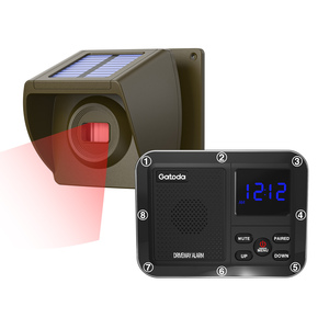 Excepcional Sistema de Alerta de sensor de movimiento de entrada solar de largo alcance: sensores infrarrojos y de movimiento integrados para alarma de seguridad - Product Image 1