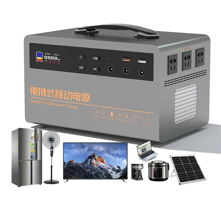 Sistema híbrido kit solar de alta capacidade 110v 120v tudo em uma estação de energia solar portátil gerador para sistema de energia de armazenamento