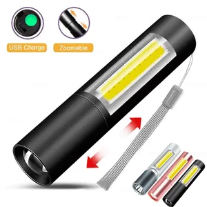 ไฟ USB กันน้ำแบบชาร์จไฟได้พร้อมโหมดสวิตช์3โหมดไฟฉายแบบพกพาแฟลชกลางแจ้ง - Product Image 1