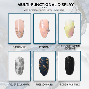 Kết cấu gel <span class=keywords><strong>3D</strong></span> trong suốt bán rắn đúc khắc điêu khắc cọ xát ngâm tắt gương bột không lau mô hình Nail Art Gel - Product Image 2