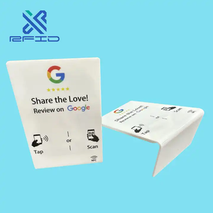 Customized Printing QR <strong>Code</strong> NFC Holder Acrylic PVC Nfc Menu Display Table Google Review Custom Nfc Stand