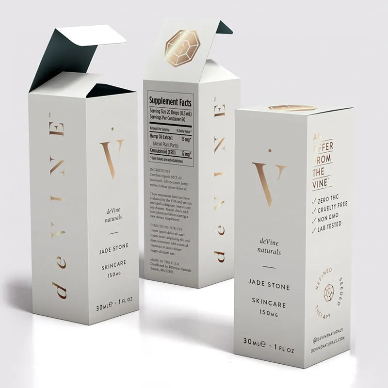 Caja de embalaje de cosméticos para cuidado de la piel, papel negro personalizado de regalo de lujo