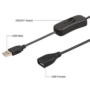 0.3m 303 Rocker Toggle Line USB Switch ON/Off cavo di prolunga per LED Strip USB Powered Lamp Hub Fan Arduino microfono MIC - Product Image 6
