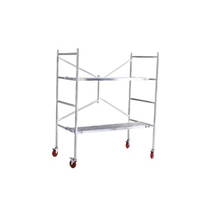 Andamio plegable de Diseño Industrial de 4 pies, escalera de marco de acero para uso multiusos, andamio móvil con acabado galvanizado