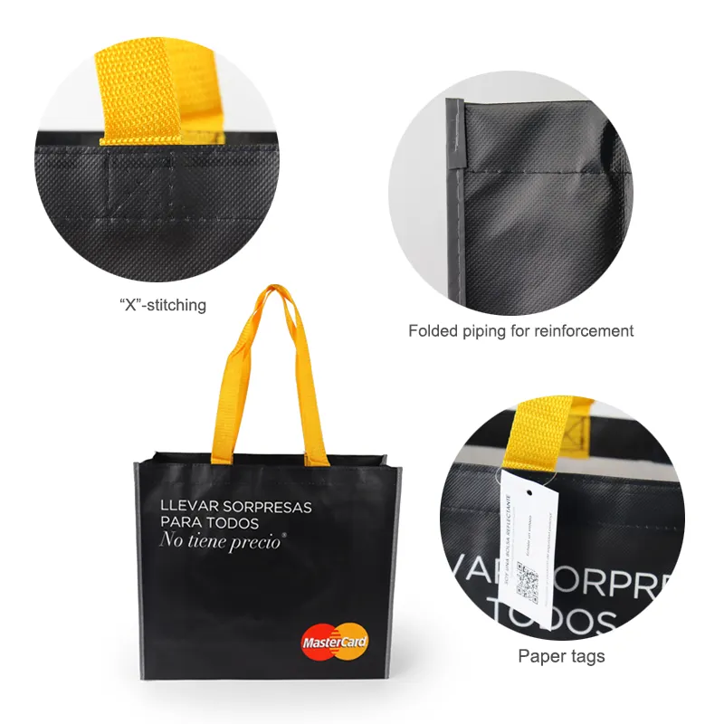 กระเป๋าช้อปปิ้ง PP แบบนำกลับมาใช้ใหม่ได้กระเป๋าผ้านอนวูฟเวนสำหรับบรรจุภัณฑ์และโปรโมชั่นเป็นมิตรกับสิ่งแวดล้อม