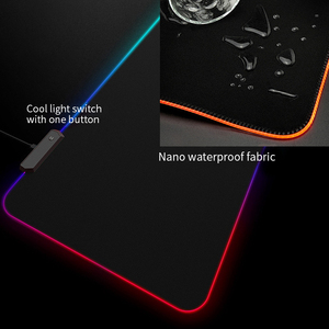 Fabrika fiyat büyük sümen Mousepad Pad RGB LED siyah oyun klavyesi ve Mouse Pad Mat oyun - Product Image 5