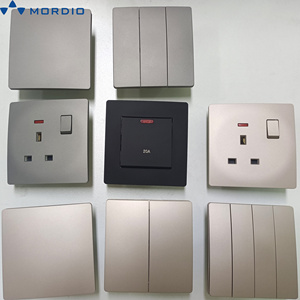 T4 BS Standard Slim Curved Panel Brass Wall <strong>Switch</strong> 2 Gang 1 Way <strong>Switch</strong> Light <strong>Switch</strong> for <strong>Iraq</strong> Saudi Arabia - Product Image 3