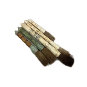 Cọ vẽ Trung Quốc lớn bằng đá ngọc tự nhiên chạm khắc xương bò kiểu cổ dùng trang trí đồ nội thất - Product Image 2