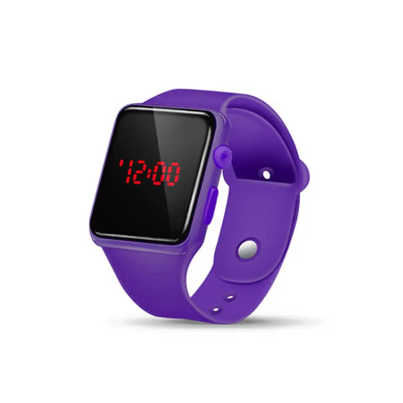 Uomo donna orologio nero Logo personalizzato Led Silicone digitale a buon mercato cina WJ-10298 all'ingrosso più nuovo 2021 in esecuzione lega di Silicone di vetro