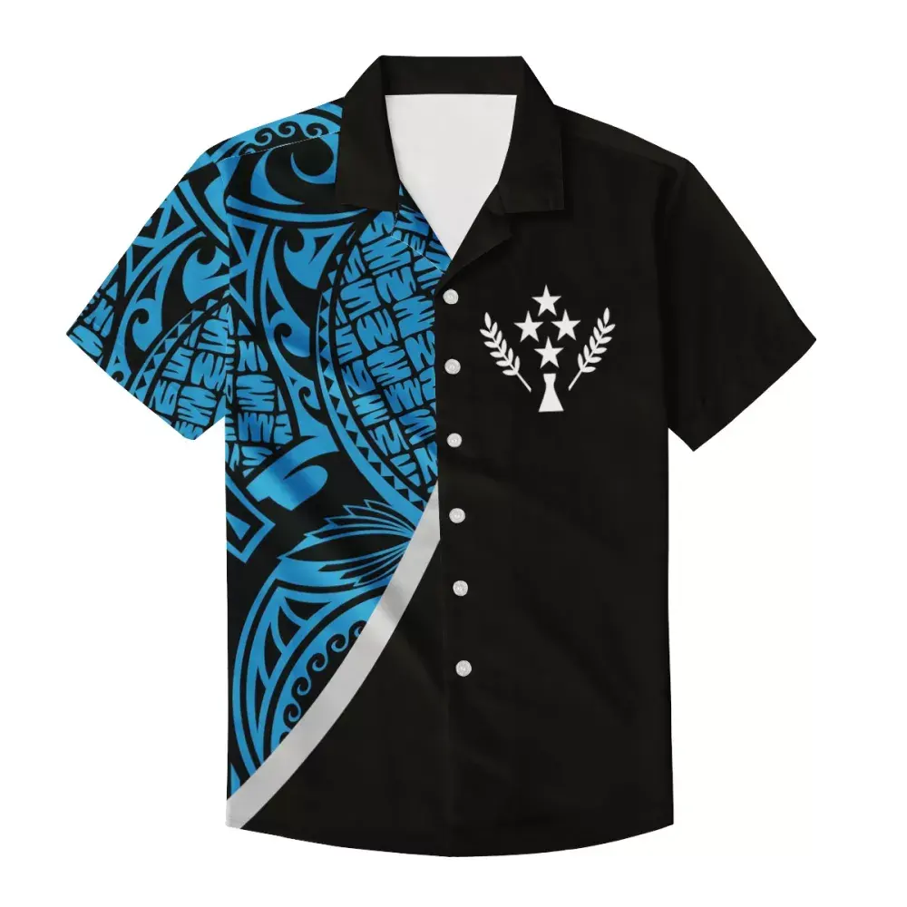 2021 Hot Sale Polynesian Samoan Tribal Design Men's Clothing Casual Fashion Printed Shirt Single-Breasted Shirt Men