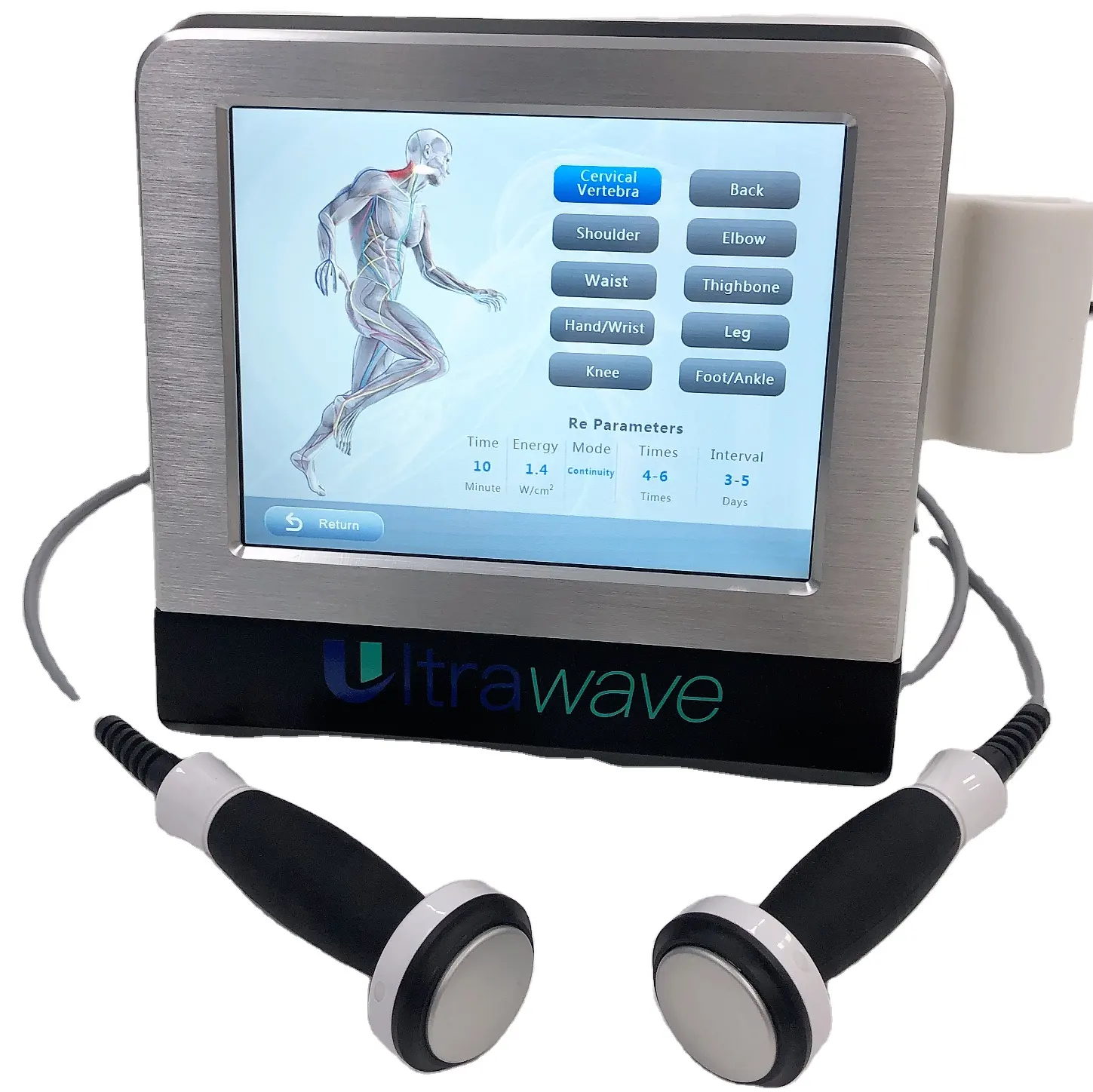 Onda ultrassônica quente fisioterapia habilitation equipamento/punho duplo ultrawave do alívio da dor fisioterapia ultra-som máquina