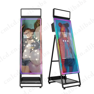 CHIMEE Newest 62 Inch Mirror 32 Inch <strong>LCD</strong> Touch Screen <strong>Monitor</strong> Photo Booth LED Frame Kiosk <strong>with</strong> Camera and Printer for Events