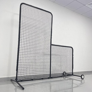 Baseball Protection <strong>Net</strong> Backstop With Wheel for Outdoor Indoor Baseball Training L-Shaped Baseball <strong>Net</strong> Backstop