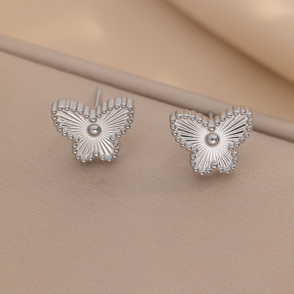 713 stud boucle d'oreille papillon couleur acier