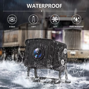 Wired 360-Degree View Back up Camera IP69 Waterproof Night Vision <strong>System</strong> + 7&quot; Split Screen Quad Monitor for RV Truck Bus Trailer - Product Image 6