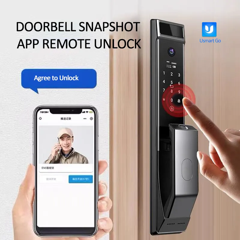 WAFU WF-MY3 voll automatische Smart Fingerprint Türschloss mit Kamera für Haus Eingangstür Usmart Go Tuya Wifi Home Türschloss