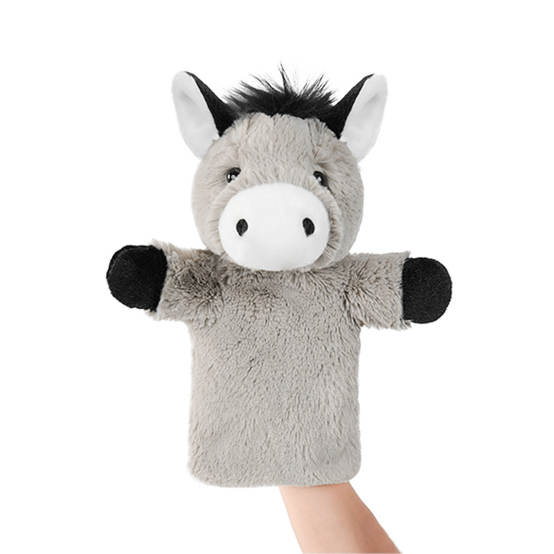 Marioneta de media mano de burro gris