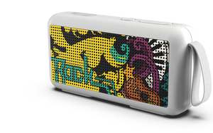 Küçük boy taşınabilir hoparlör RGB LED özel Logo hediye yaratıcı Graffiti boyalı fabrika fiyat TF kart uyumlu pil kordon - Product Image 3