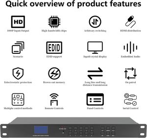 Best Seller <strong>8</strong>-16 2k <strong>Matrix</strong> <strong>Switcher</strong> with LAN Rs232 Audio/Video Multi-in Multi-out Signal Switching - Product Image 2