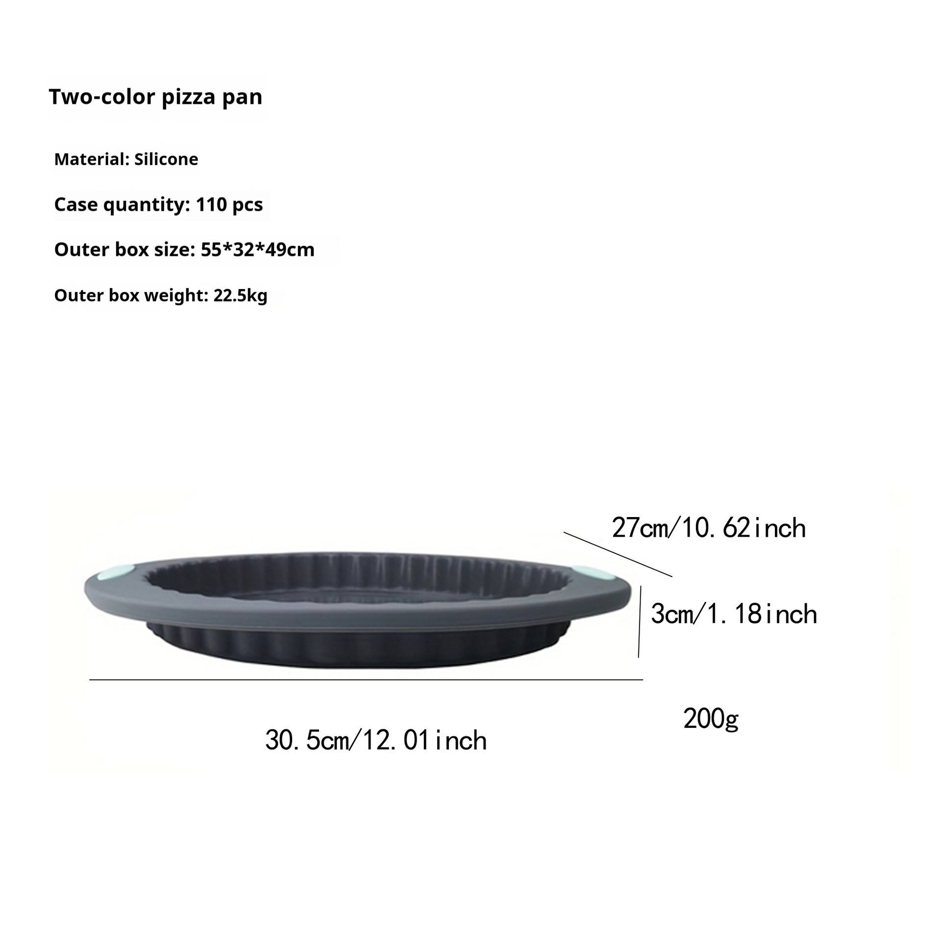 Plat à pizza rond bicolore