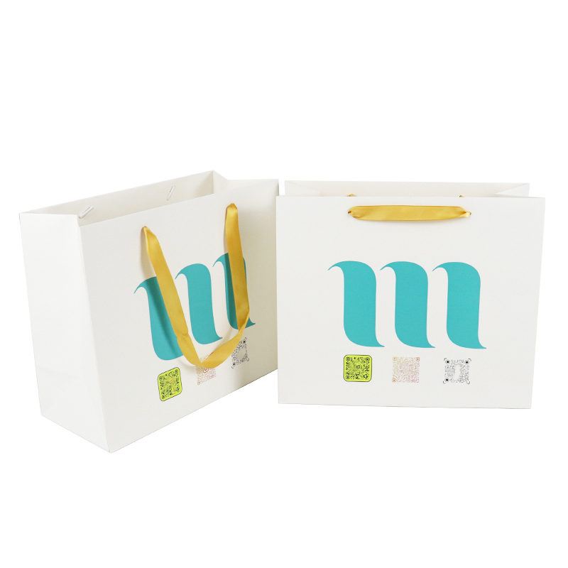 超市杂货购物袋豪华纸礼品包装购物袋可重复使用的小名片袋 - Product Image 3