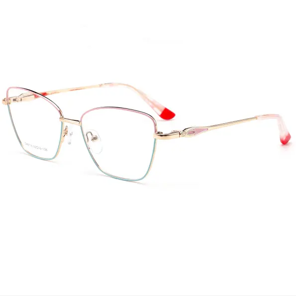 اطار معدني نظارات بصرية للنساء, اطار نظارات نسائي كلاسيكي مواكب للموضة، متوفر في المخزون