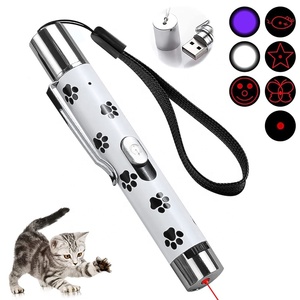5 modelli regolabili Pet Chaser Toy Tease Stick allenamento penna Laser Usb ricarica giocattolo interattivo per gatti - Product Image 1