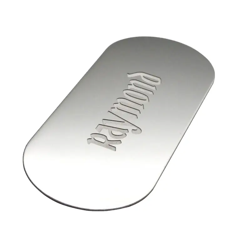 Placa de logotipo láser personalizada para identificación de productos de metal, placa de Metal grabada en relieve para etiqueta de marca