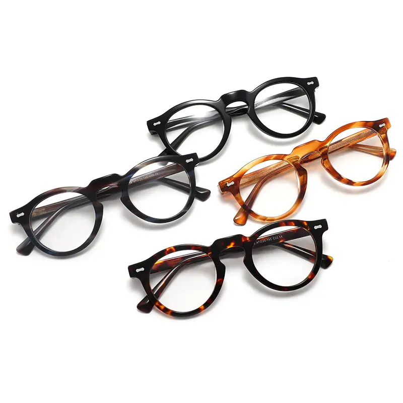 Gafas ópticas japonesas hechas a mano de alta calidad, venta al por mayor, logotipo personalizado, monturas de cristal para miopía transparente, gafas de acetato