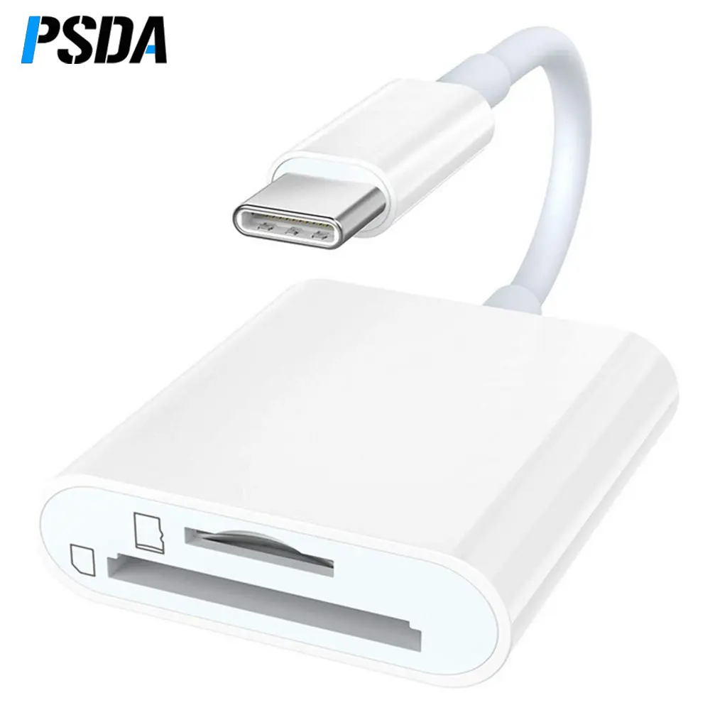 Psda 2 trong 1 TF Đầu Đọc Thẻ USB C USB TF Đầu Đọc Thẻ Đầu đọc thẻ Trail máy ảnh SD Card Adapter cho Macbook Pro/Air M1 iPad