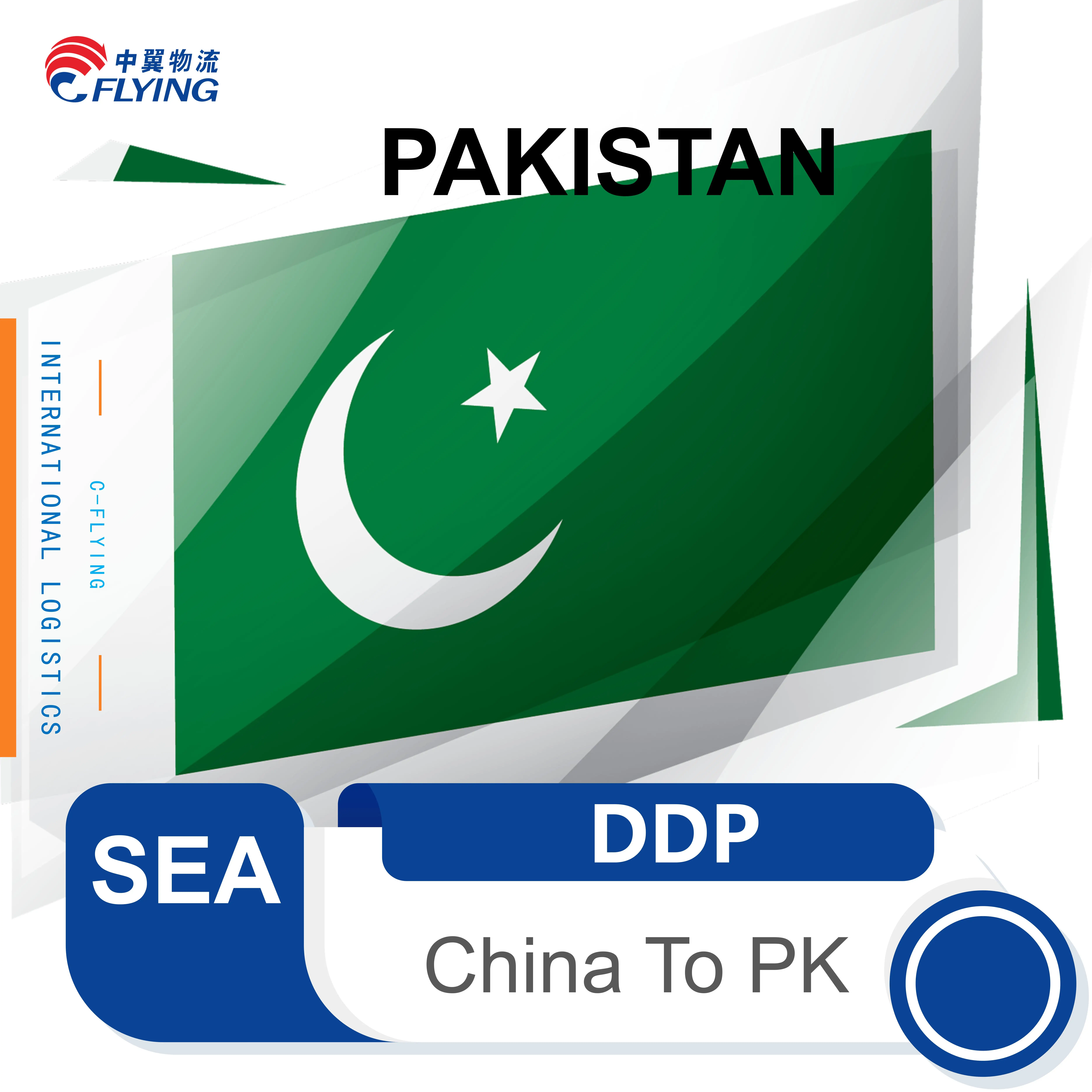 Agentes de envío marítimo China a Pakistán Tarifas de envío de entrega a puerta