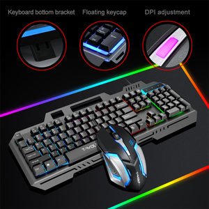 2024 New Arrival RGB LED Backlit <strong>Keyboard</strong> <strong>Mouse</strong> Combo 104 Key Wired Desktop Gaming PC <strong>Computer</strong> USB Interface Metal Office <strong>Use</strong>