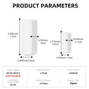 Tuya intelligente senza fili Zigbee porta e finestra sensore di apertura di sicurezza domestica sistema di automazione porta sensore di contatto - Product Image 6
