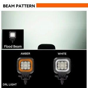नए एलईडी कार्य लैंप 4 इंच दोहरी रंग ड्रिल एम्बर सहायक ट्रक ड्राइवर प्रकाश - Product Image 2