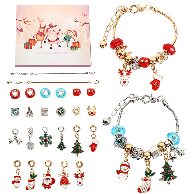 Ensemble de bracelets de Noël perlés - 7273 Ensemble de Noël Rose