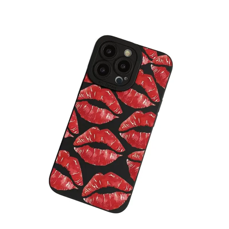 ファッションの新しいスタイルの耐衝撃性かわいい女性のキスの唇のデザインiPhone用のクリアPCTPU電話ケース