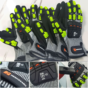 ถุงมือ PPE ทนทานต่อการเจียระไนสูง5ด้านสำหรับงานช่างและลานน้ำมันป้องกันการสั่นสะเทือนและป้องกันการกระแทกจากวัสดุ HPPE - Product Image 4