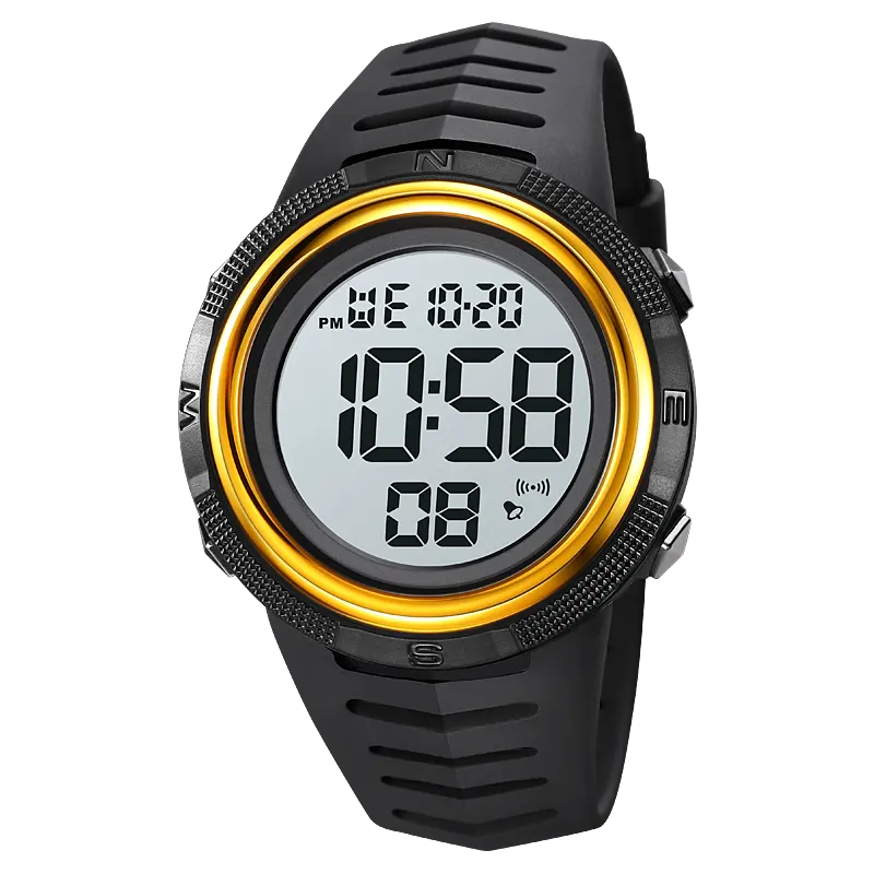 SKMEI 2148 Relógio esportivo eletrônico digital masculino casual redondo à prova d'água vintage LED esportivo