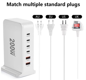 200W 6 portlu (4C2A) GaN USB-C şarj cihazı-dizüstü bilgisayarlar ve akıllı telefonlar için PD 100W & QC 18W ile kapsamlı hızlı şarj çözümü - Product Image 2