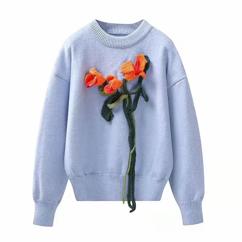 Parche de flores de ganchillo hecho a mano, ropa de abrigo con capucha personalizada