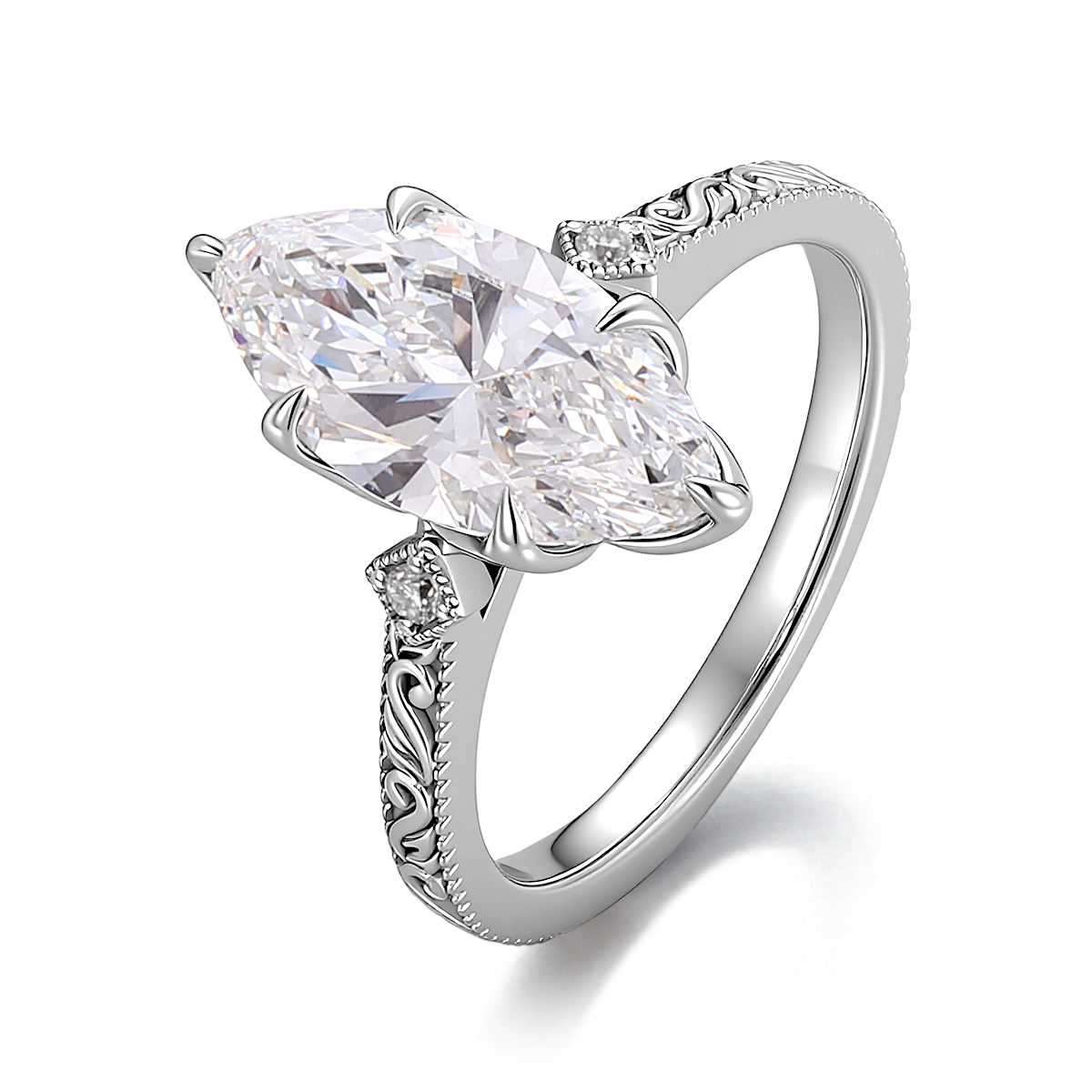 Bague en or massif 10K avec diamant de laboratoire