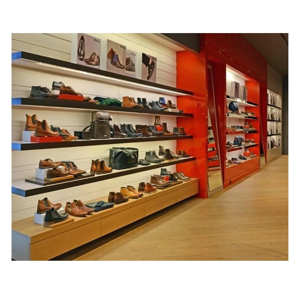 Su misura per la vendita al dettaglio di abbigliamento sportivo Interior Design negozi di immagini scarpe da ginnastica scarpe da esposizione scaffale
