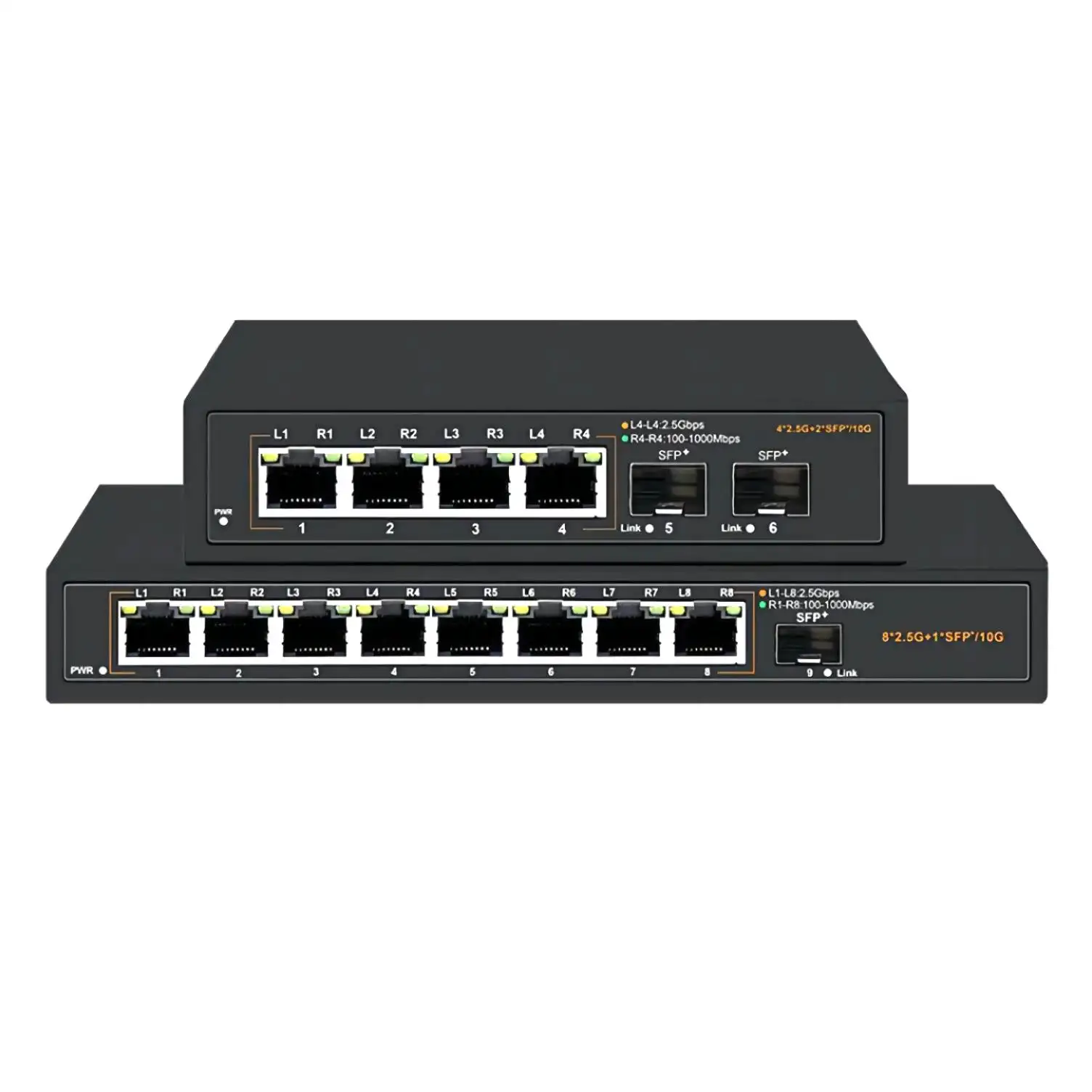 Conmutador Ethernet Conmutador de fibra óptica de red 4 puertos 2,5G Convertidor de fibra óptica Transceive10Gbps SFP POE Switch Board