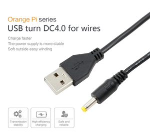 Parlak kalite 25cm USB DC güç kablosu turuncu Pi modülü USB DC güç kablosu 4.0*1.7MM tel yuvarlak delik şarj hattı - Product Image 4