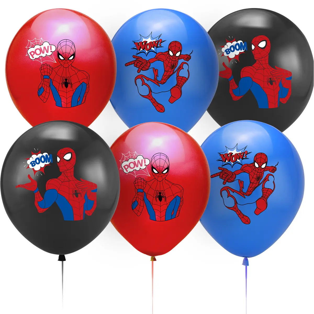 Venta caliente Spider Man Feliz cumpleaños fiesta decoración superhéroe personaje de dibujos animados película látex impresión Globos para niños juguete