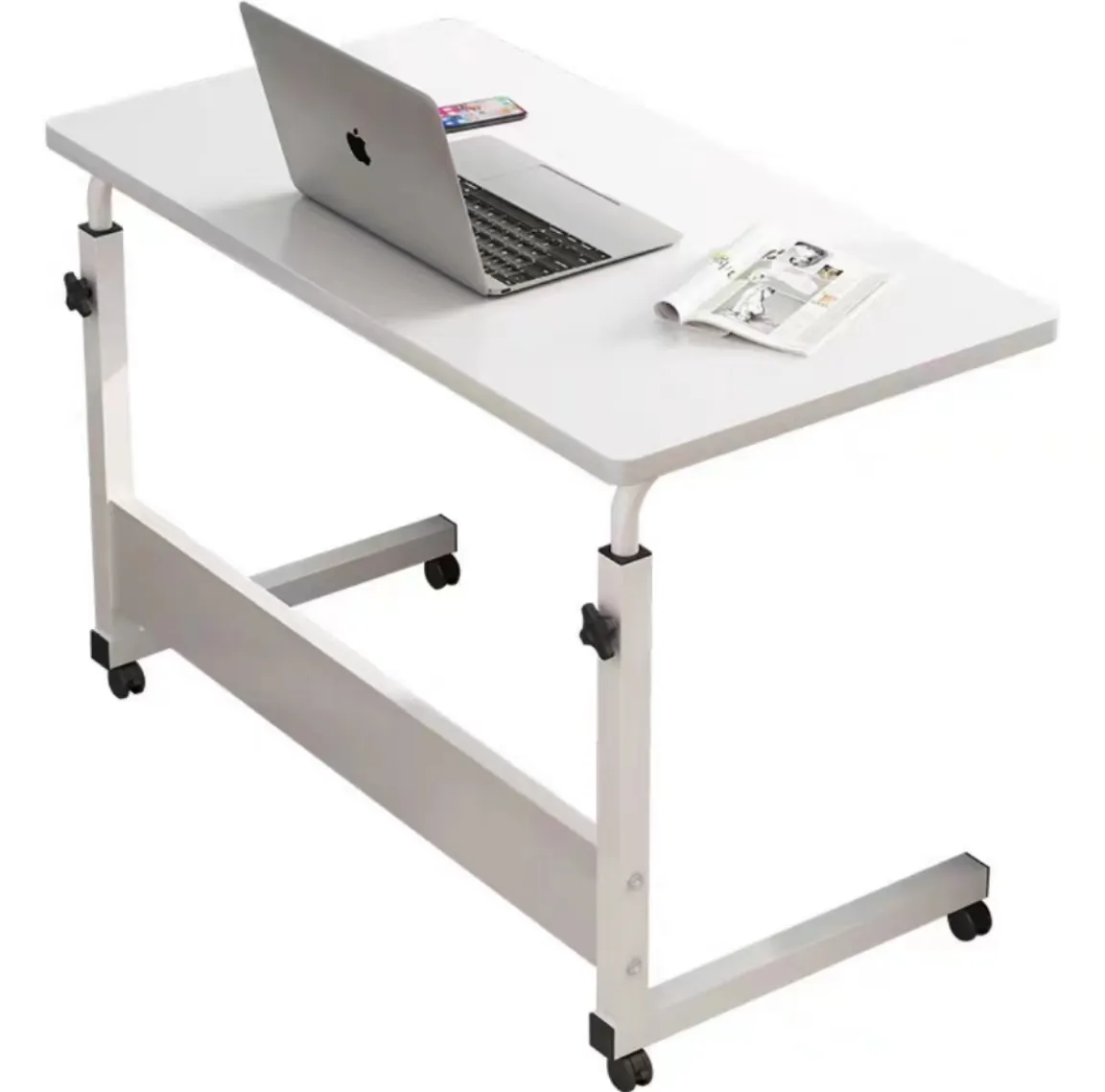 Ucuz ayarlanabilir dikey tekerlekli başucu masa, çok fonksiyonlu taşınabilir mobil bilgisayar, ofis dizüstü bilgisayar masası