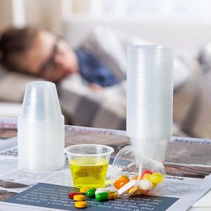液体薬エポキシピル用スケール付き1OZ1OZプラスチック使い捨て薬計量カップ - Product Image 2