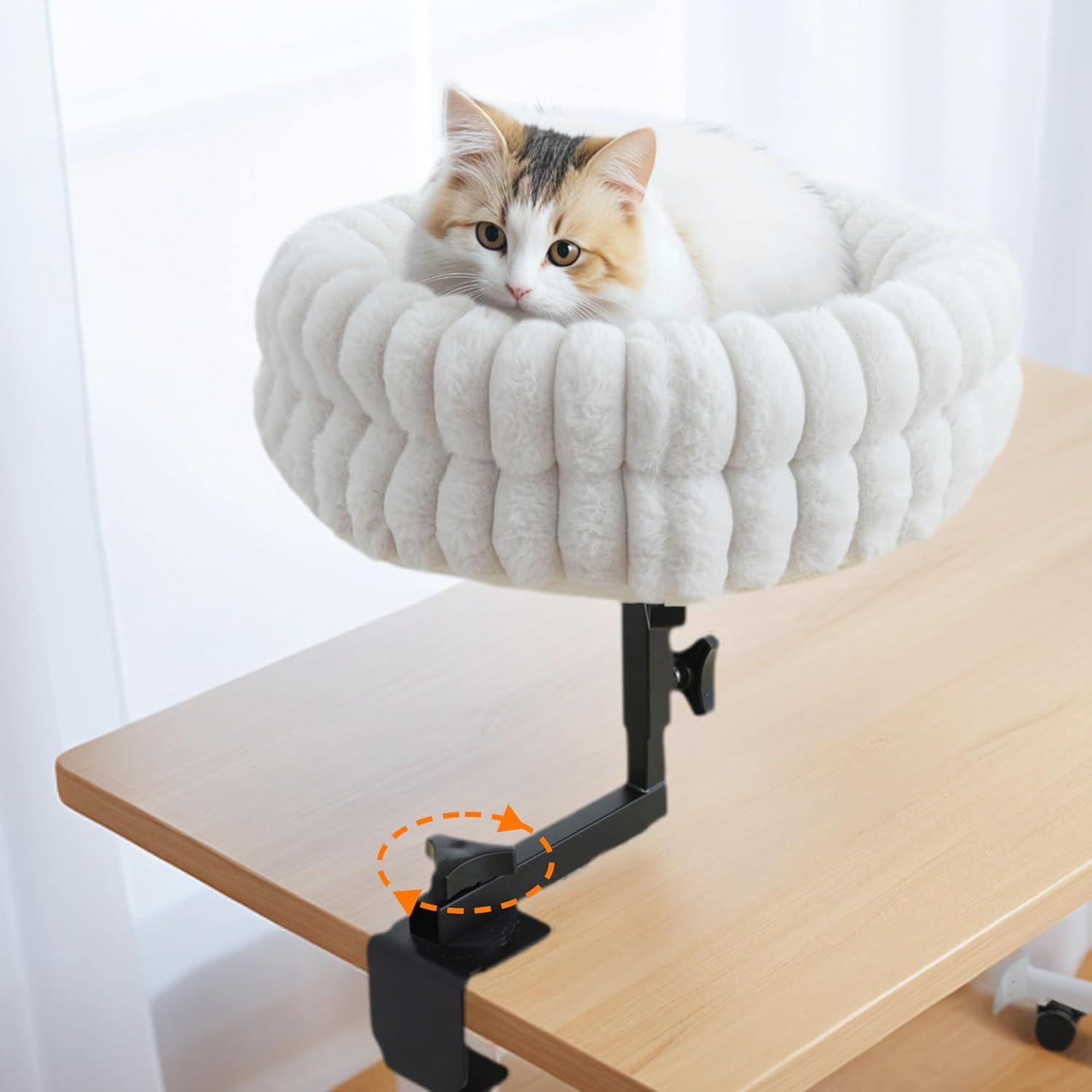 Bureau en peluche anti-lapin à rayures blanches 360-de