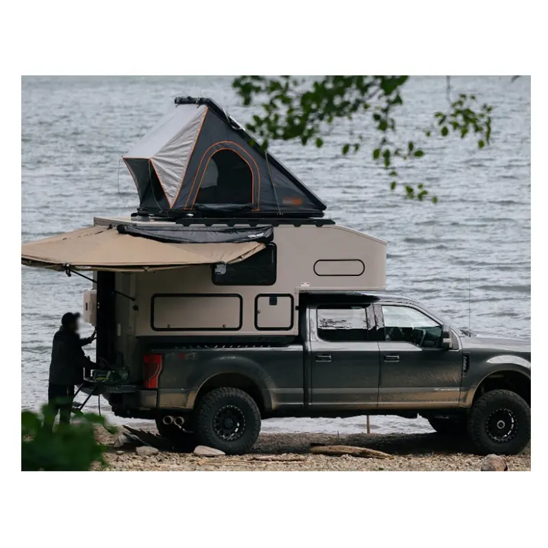 2024 lüks RV kamp araba çadırı kamyon kampçıları üzerinde Pop Up Camper fiberglas slayt