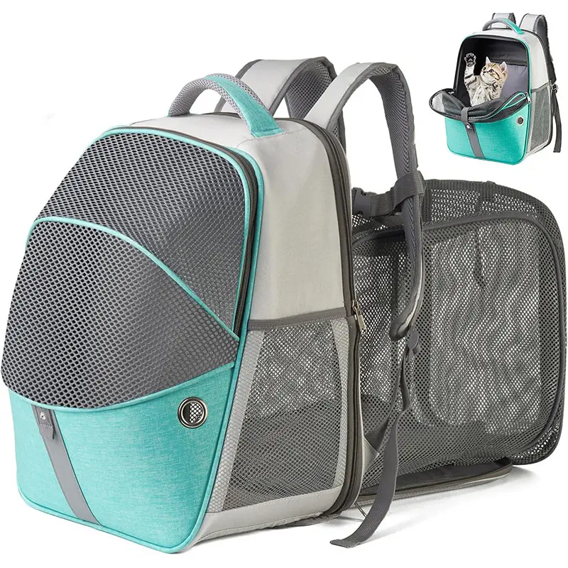 OEM ODM mesh cover outdoor animal dog cat carrier across body shoulder bag gym sport organizer travel storage pet handbag